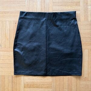 Better Be Black Faux Leather Mini Skirt